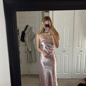 Elegant Strapless Pink Dress